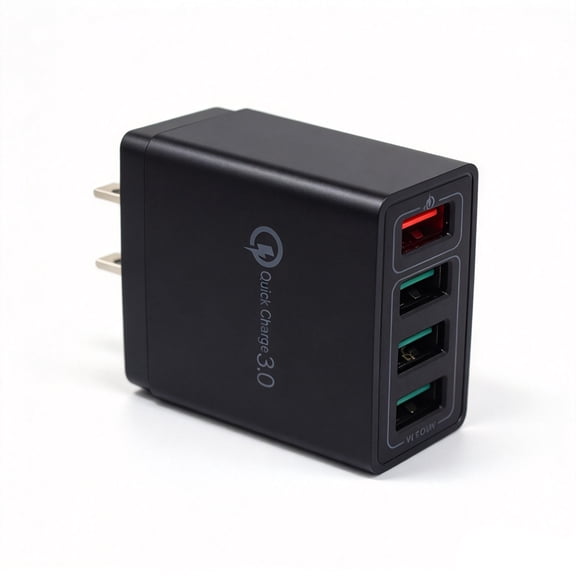 Elnone 4-Port Quick Charge Wall Charger, Fast Charging Block for Phones, Tablets, Laptops, Black
