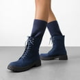 thumbnail image 5 of BURUDANI Women's Lace-Up Knit Cuff Knee-High Combat Boots, 5 of 6