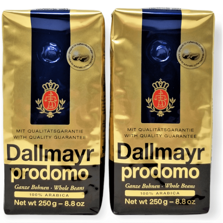 Dallmayr Coffee, Prodomo (Whole Bean), 250g Vacuum Packs (Pack of