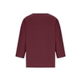 thumbnail image 4 of BUIGTTKLOP Cotton Linen 3/4 Length Sleeve Womens Tops Casual V Neck Tops Lightwieght Loose Fitted Blouses, 4 of 6