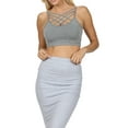 thumbnail image 4 of Women's Sleeveless Bustier Crop Top Cage Crisscross Cutout Bralette Bra Top (No Pad), 4 of 4