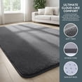 thumbnail image 3 of Buganda Soft Area Rugs, Low Pile Area Rug for Living Room Bedroom, Non Slip Washable Decor Carpet, 5'x8', Dark Grey, 3 of 6