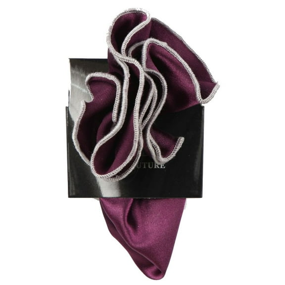 PS-Z-RD-106 - Round Pocket Square Accessory - Purple Gray