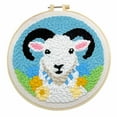 thumbnail image 1 of Handmade Animal Embroidery Kit–Punch Needle Embroidery Diy Craft Set for Beginners Includes Yarn Hoop Needle & Pattern (Sheep & Horse Designs) Fun & Relaxing Handicraft, 1 of 5