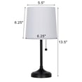 thumbnail image 2 of Mainstays 13.5 in Black Stick Table Lamp with White Fabric Shade, 2 of 4