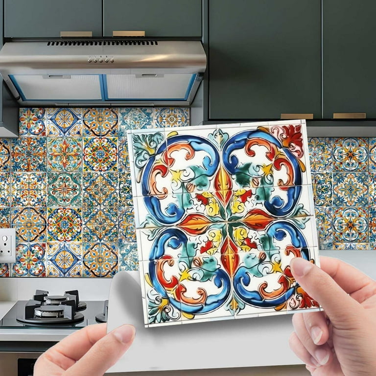 UKAP Self-Adhesive Wall Tile Decals, Peel and Stick Tile Stickers, Waterproof Backsplash Stickers for Kitchen Bathroom Decor, 6x6inch 10 Pcs UKAP Self-Adhesive Wall Tile Decals, Peel and Stick Tile Stickers, Waterproof Backsplash Stickers for Kitchen Bathroom Decor, 6x6inch 10 Pcs