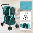 thumbnail image 4 of Kinbor Foldable Double Deck Waterproof Pet Stroller Dog Cat Detach Carrier Jogger, 4 of 7
