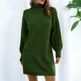 thumbnail image 2 of hotojiny Women Fall Sweater Dress Turtleneck Casual Cable Knit Sweater Dress Long Sleeve Loose Mini Pullover Dresses, 2 of 7