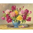 thumbnail image 2 of Krueger, E. 32x26 White Modern Wood Framed Museum Art Print Titled - ROSES IN A BLUE VASE, 2 of 4