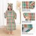 thumbnail image 3 of FORMRS Wearable Blanket Hoodie with Sleeves for Kids Cozy Flannel Sweatshirt, Red Green Tartan Pattern, 3 of 7