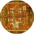 thumbnail image 1 of Ahgly Company Indoor Round Animal Yellow Traditional Area Rugs, 3' Round, 1 of 4
