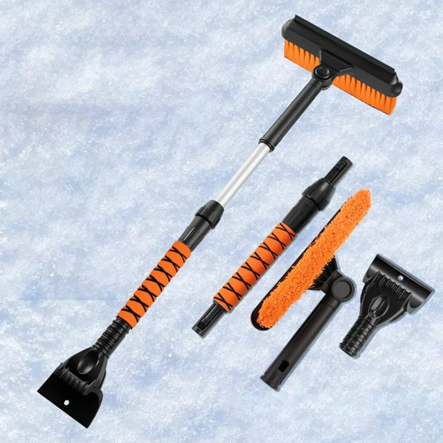 Shovel for Snow Removal,Rotatable and Extendable Car Snow Shovel with Ice Scraper and Removable Snow Brush Multipurpose Icer and Defroster for Winter Vehicle Care,Snow Brush for Car