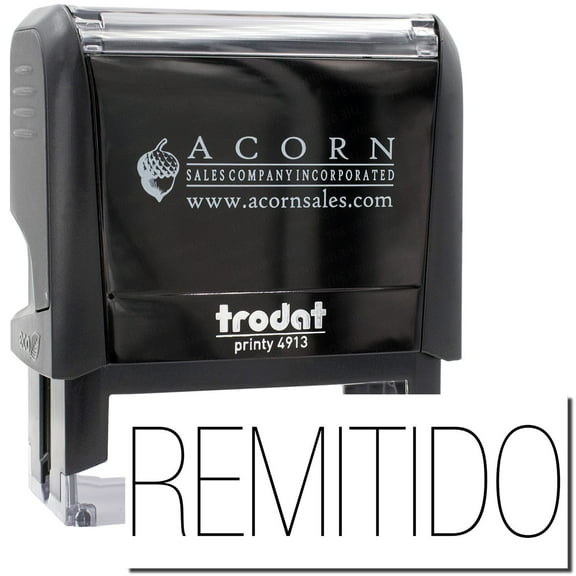 Large Self-Inking Remitido Stamp, Trodat Printy 4913, Press and Print Stamping, Impression Size 7/8" x 2-1/4", Up to 10,000 Impressions - Black Ink