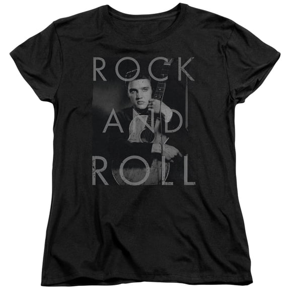 Elvis Presley Rock And Roll Women's T-Shirt Black