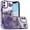Purple, variant on For iPhone 11 6.1 in. Case Bling Butterflies 3D Glitter Cover + Tempered Glass