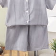thumbnail image 7 of NIEWTR Kids Summer Outfits Toddler Boy Outfits 2T 3T 4T 5T Clothes Summer Kids Pattern Short Sleeve Button Down Shirt & Shorts Set(A1-Grey,11-12 Years), 7 of 7