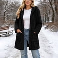 thumbnail image 5 of KICILVS Womens Fleece Coat Hooded Open Front Fuzzy Sherpa Cardigan Jacket Long Sleeve Winter Warm Outerwear with Pockets, 5 of 8