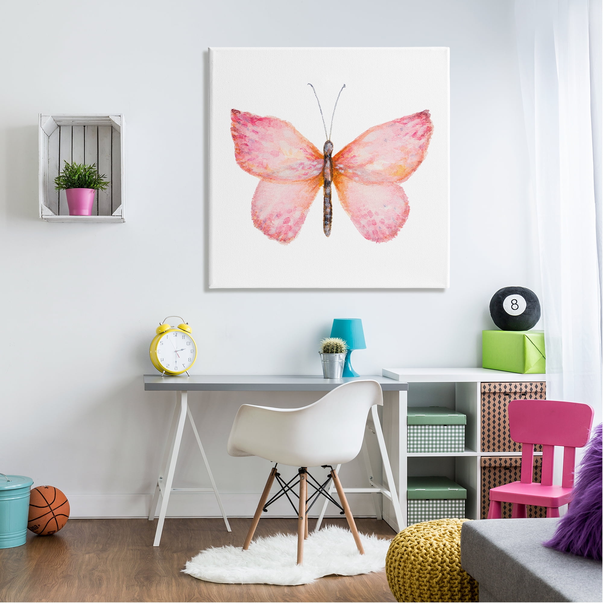 Stupell Industries Vivid Red Butterfly Watercolor Detail Insect Painting Painting Gallery Wrapped Canvas Print Wall Art, Design by Janice Gaynor