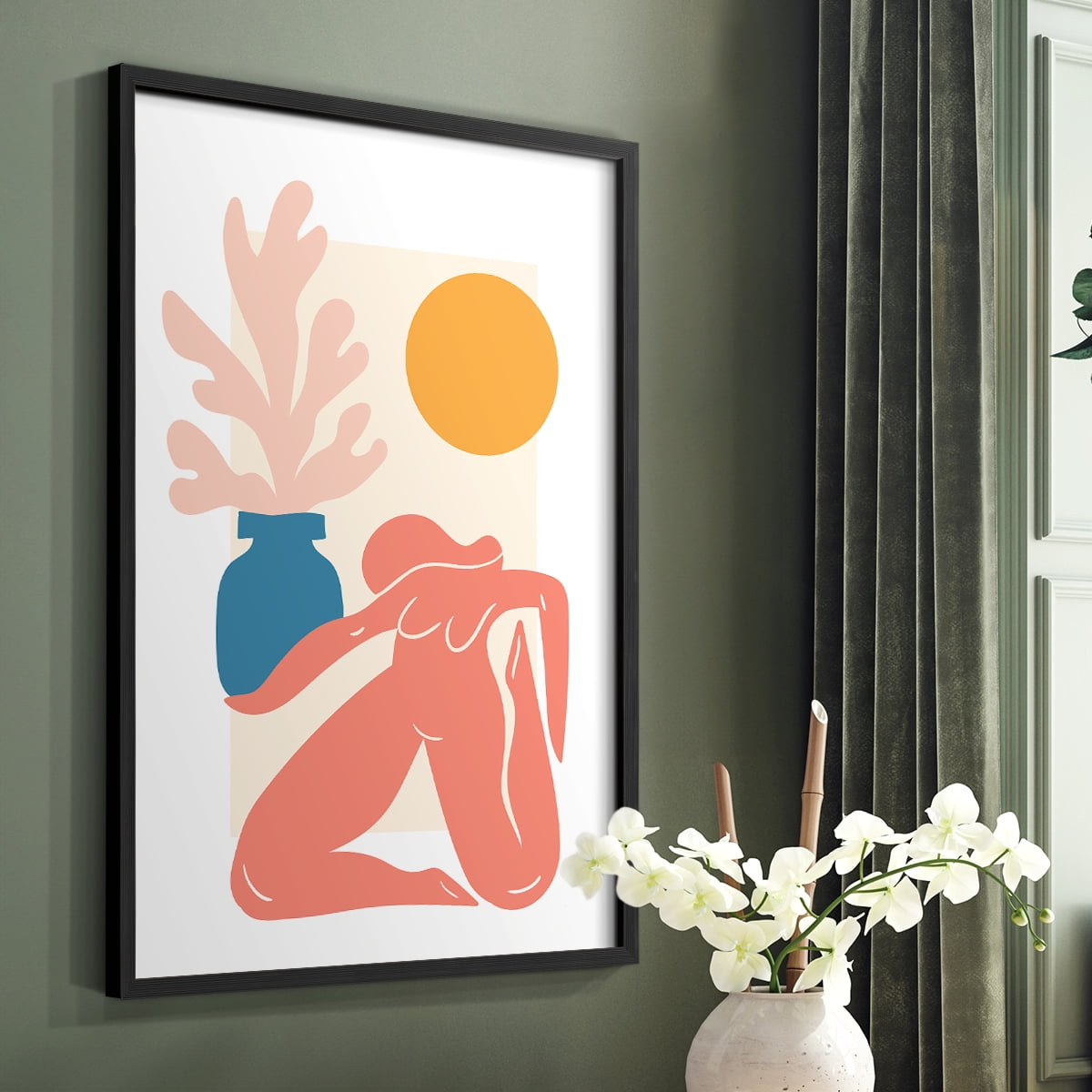 Matisse CDLI in Black Solid Wood Framed Print No Nail Hanging