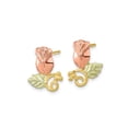 thumbnail image 4 of 10K Yellow and Rose Gold Flower Post Earrings, 4 of 5