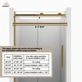 thumbnail image 6 of CASAINC 48 in. W x 76 in. H Sliding Frameless Shower Door Brushed Gold 3/8 in. Tempered Clear Glass, 6 of 9