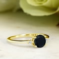 thumbnail image 4 of Gem Stone King 10K Yellow Gold Black Onyx and White Lab Grown Diamond Solitaire Engagement Ring for Women (0.83 Cttw, Round 6MM, Gemstone December Birthstone, Size 6), 4 of 6