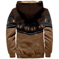 thumbnail image 5 of Men's Winter Print Hooded Jacket, Ethnic Pattern Fleece-Lined Thick Casual Zipper Coat for Outdoor Leisure and Holiday Gift,Green,L, 5 of 5