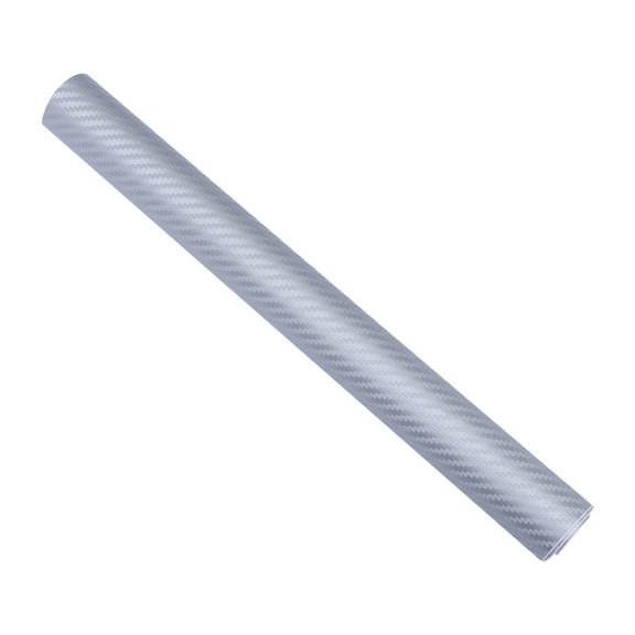 WORGEOUS 3D Carbon Fiber Wrap Roll DIY Sticker with Air Release for Car Auto Vehicle Decor - 152x30cm (Silver)