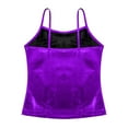 thumbnail image 4 of Lejafay Kids Girls Sparkly Metallic Tank Top Camisole Athletic Hip Hop Dancewear Purple 12, 4 of 6