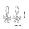 thumbnail image 3 of Fiudx Elegantes Pendientes En Lazo y Diseño En Aleación Brillante, En Toque Floral y Evoca Glamour Nocturno, En Propio Amoroso, Ideal En Banquetes Diarios, Regalo En Mujer, Talla 2,1 Cm., 3 of 6