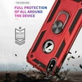 thumbnail image 3 of Dteck Case Full Protect Magnetic Hybrid Ring Back Holder Kickstand Case Cover For iPhone Xs Max (6.5 inches), Red with screen protector, 3 of 7