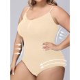 thumbnail image 5 of Bodysuit bodysuit solid colour plus size in polyamide and elastane high support knit fabric without padding women's cardigan elegant bodysuit SKIN 4XL, 5 of 7