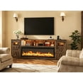 thumbnail image 5 of ChVans 95" Farmhouse Fireplace TV Stand for 90/100"TV with 60'' Electric Fireplace, LED Large Entertainment Center with Lights & Power Outlets & 2 Barn Doors Storage Cabinet for Living Room, Brown, 5 of 9