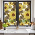 thumbnail image 2 of Spring Flowers Window Privacy Film, Farmhouse Botanical Brown Yellow Daisy Static Cling UV Sun Blocking Heat Control Window Tint Day and Night, Non-Adhesive One Way Privacy Cover 17.7''x39.3'', 2 of 7