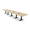 Blonde Surfside Ash w/Matte Black Base with Electric, variant on 18 Person Arc Rectangle Modular Meeting Table Metal T-Bases w/Electric