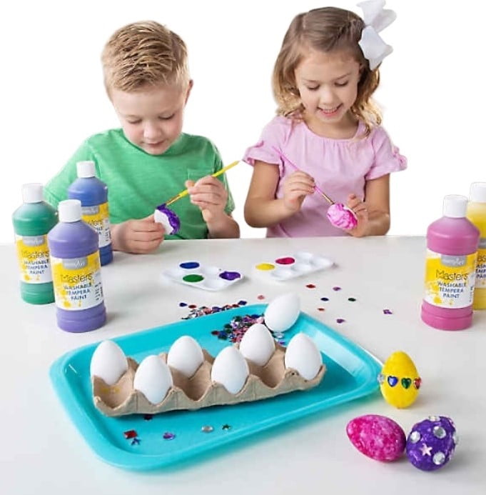 Dyeable Decorating Faux Fake Easter Eggs, 24-Pack