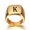 Golden K, variant on Stainless Steel Signet Blank Plain Ring Band High Polished Gold Tone