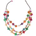 thumbnail image 2 of Women Retro Bohemia Style Necklace Coconut Shell Hand-knitted Wooden Beads Beach Fashion Jewelry Pendant Charm for Ladies and Girls (Brown), 2 of 2