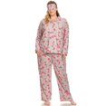 thumbnail image 1 of PS3610-08-4XL Rose Gris Plus Pyjama Taille Ensemble Trois Pièces - 4X, 1 of 1
