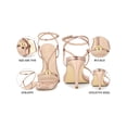 thumbnail image 4 of BLISSFUL STEP Open Toe Buckle Heels Ankle Strap Stiletto Heel Sandals for Women Rose Gold (Size 6), 4 of 7