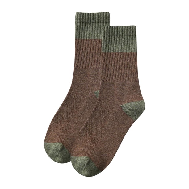 Calcetines de invierno para hombre, de forro polar de color, cálidos, desodorantes y absorbentes del sudor, de poliéster y algodón.