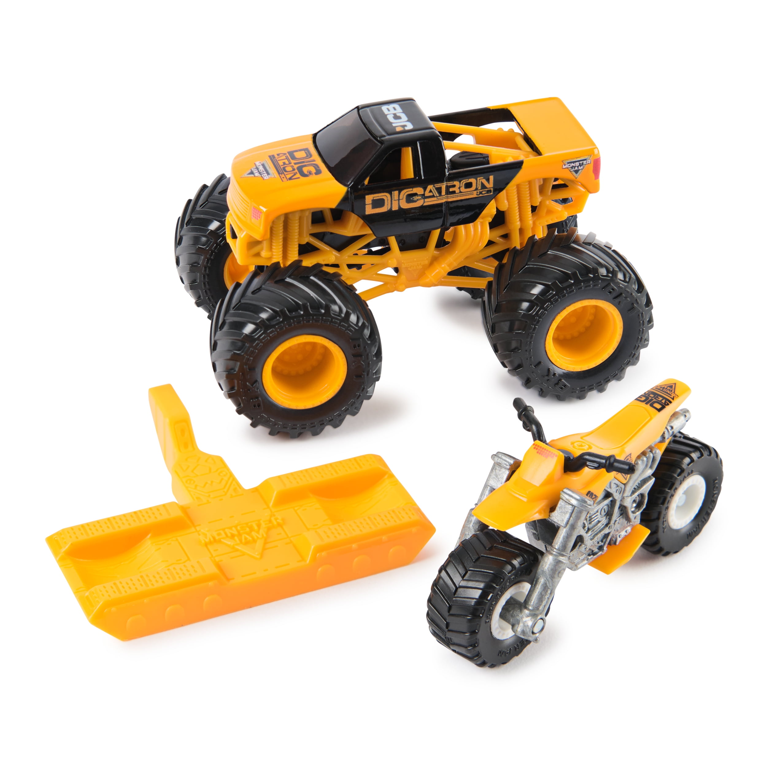 Monster Jam Grave Digger Monster Truck and Dirt Bike Vehicle 2-Pack, 1:64 Scale