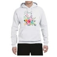 thumbnail image 2 of Cute Hearts and Flowers Blessed Inspirational/Christian Unisex Graphic Hoodie Sweatshirt, White, Medium, 2 of 3
