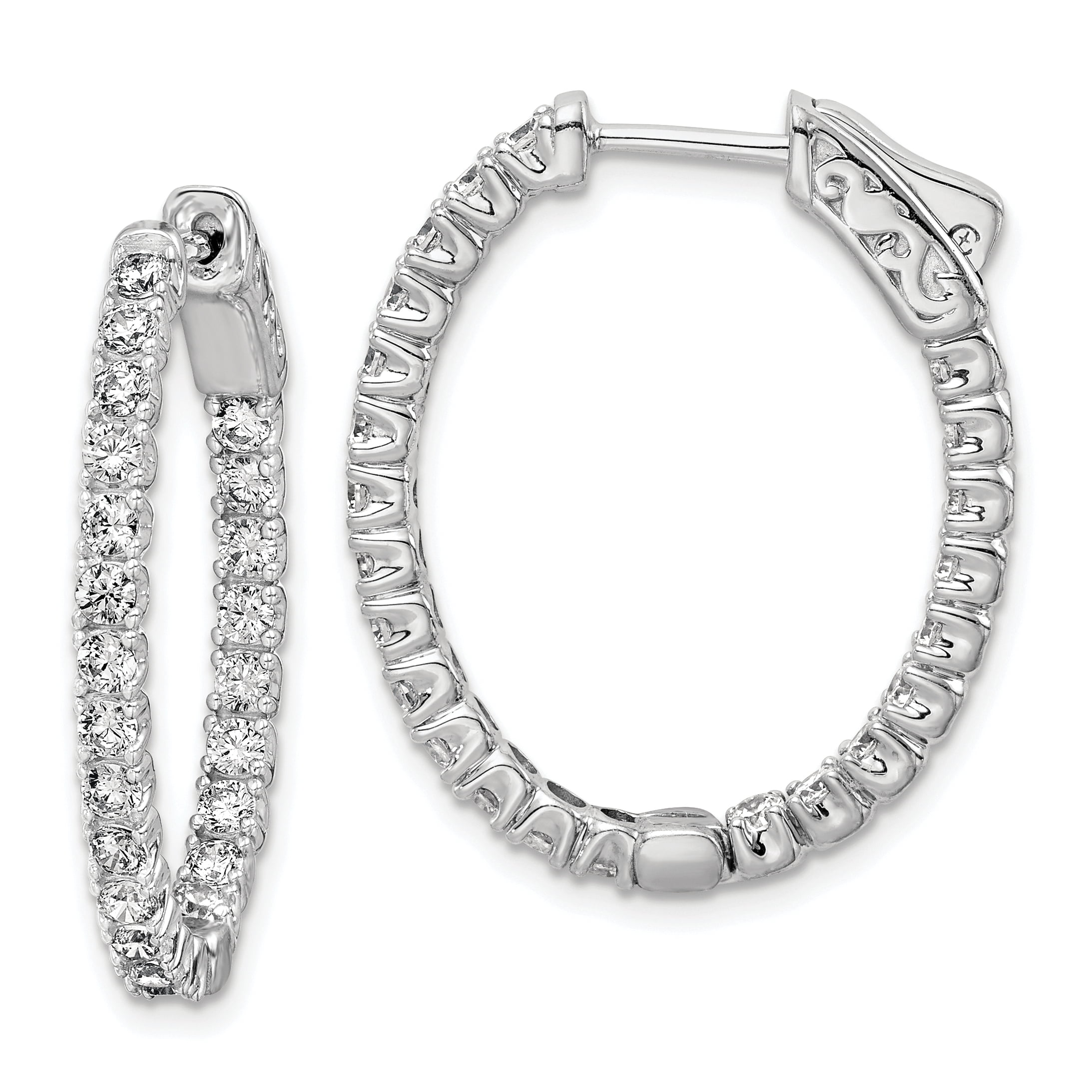 925 Sterling Silver Oval Hoop Earrings Ear Hoops Set Fine Jewelry For Women Gifts For Her