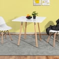 thumbnail image 2 of Homycasa Modern Square Dining Table with White Top and Natural Wood Legs, 2 of 6