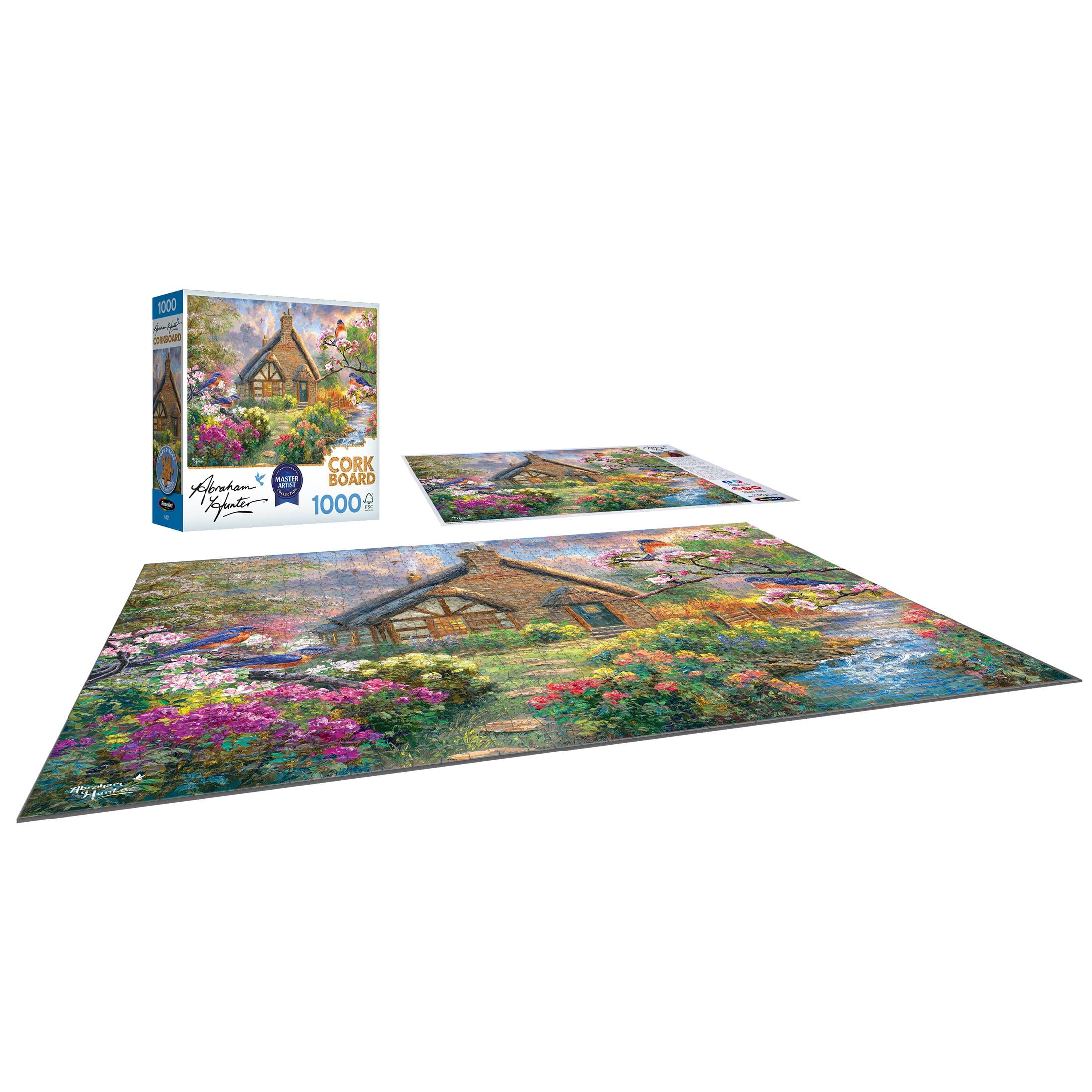 RoseArt Abraham Hunter 1000-Piece Cobblestone Creek Cork Adult Interlocking Jigsaw Puzzle