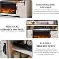 thumbnail image 6 of OKD Farmhouse Fireplace TV Stand for 80" TV, Highboy Entertainment Center with 36" Electric Fireplace, Media Console with Sliding Barn Door for Living Room, Antique White, 6 of 8