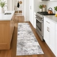 thumbnail image 2 of iOhouze Runner Rugs 2x7 Washable Runner Rug for Hallways Non Slip Kitchen Runner Low Pile Soft Printed Faux Wool Abstract Floor Runner for Inodoor Bedroom Entryway Laundry Room, Ash Grey/Beige, 2 of 9