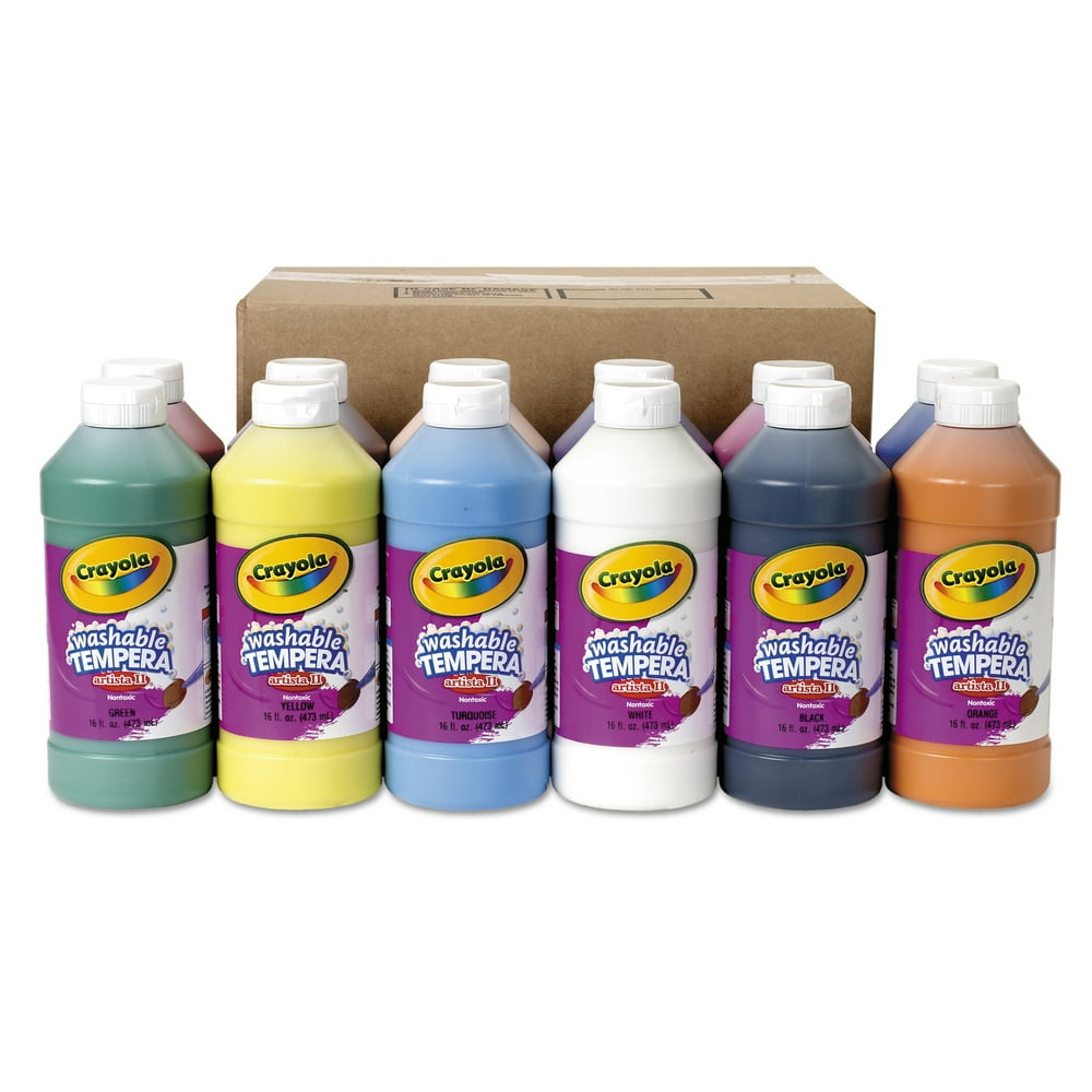 Crayola Washable Paint, Assorted, 16 Oz Bottle, 12 Per Set Walmart