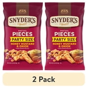 (2 pack) Snyder's of Hanover Honey Mustard & Onion Flavored Pretzel Pieces, 18 oz Bag